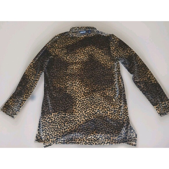 Lands End Women's COZY Relaxed Animal Print Tunic LARGE Long Sleeve SOFT lounge - Picture 3 of 8